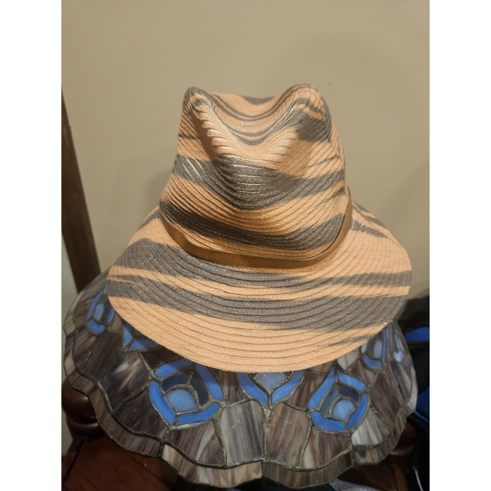Nordstrom Paper Hat Brown Marble Woven Sunhat Indie Sleaze Bohemian Fedora